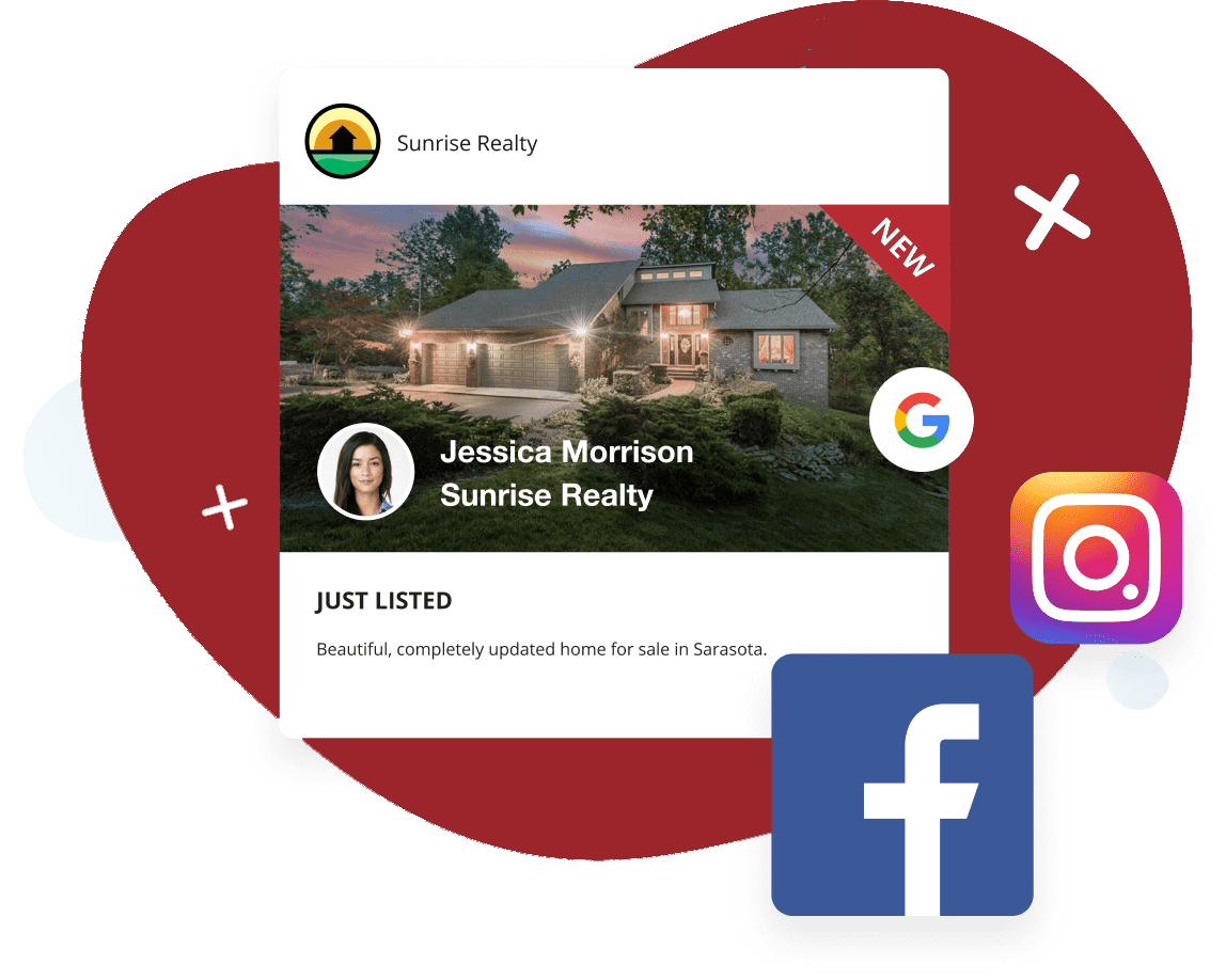 Real estate listing ad on Google, Instagram, and Facebook