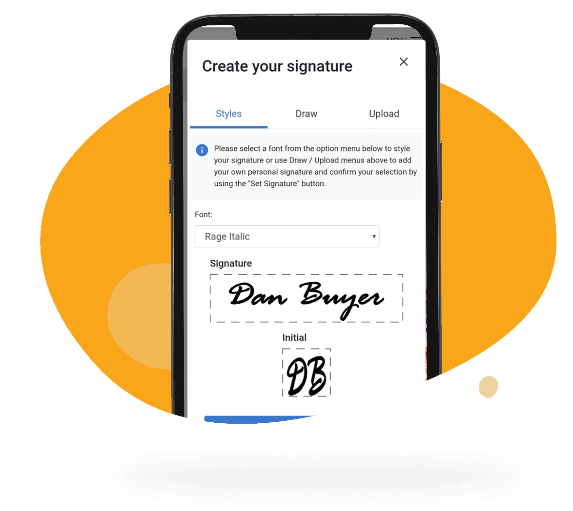 Send documents for signing with built-in eSignature