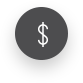 grey background with white us dollar sign icon